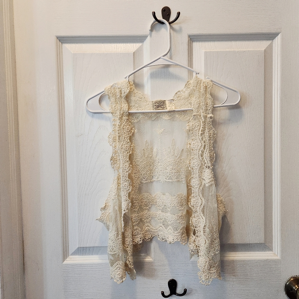 eyelash couture lace vest